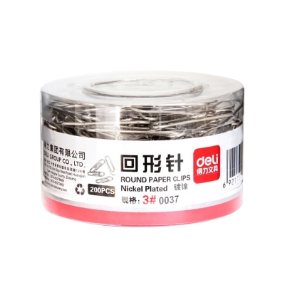 得力0037回形针3#29mm 200枚/筒