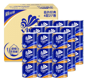 商用-维达V4068蓝色经典4层小卷纸160克